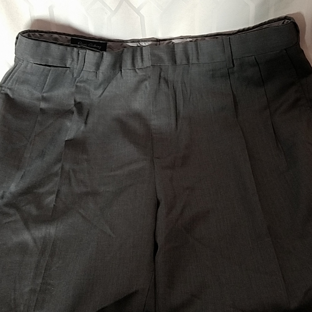 $65 new- Land's End grey wool pleated dress pants 40x32